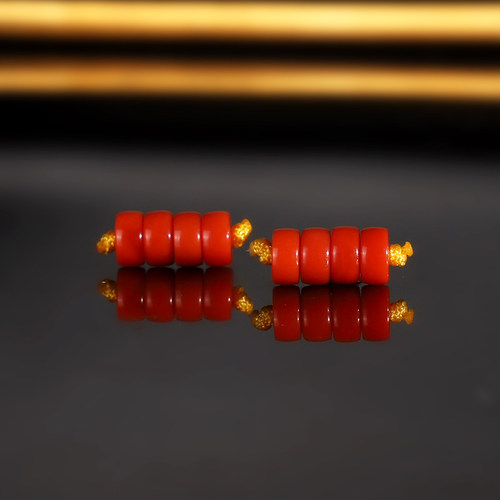 瓦西南红直切隔片 直径4.5x厚度2.3mm 满肉柿子红散珠隔珠配珠