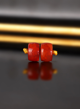 原矿天然瓦西南红直切散珠10x6.5mm ZGH23 火焰红南红配珠隔珠