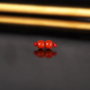 原矿天然南红老型散珠 4mm 1490号 满肉柿子红南红配珠隔珠