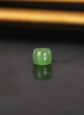 天然俄料碧玉直切散珠5x4mm 1931号 乌兰海苹果绿配珠隔珠