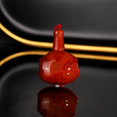 32号 天然南红三通 长32x对孔22.7x厚16.4mm 川料满肉佛头配珠