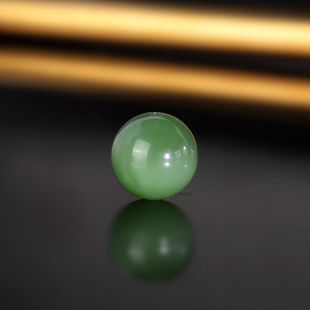 天然俄料碧玉猫眼散珠9.8mm 2028号 和田玉粉绿配珠隔珠 一物一图