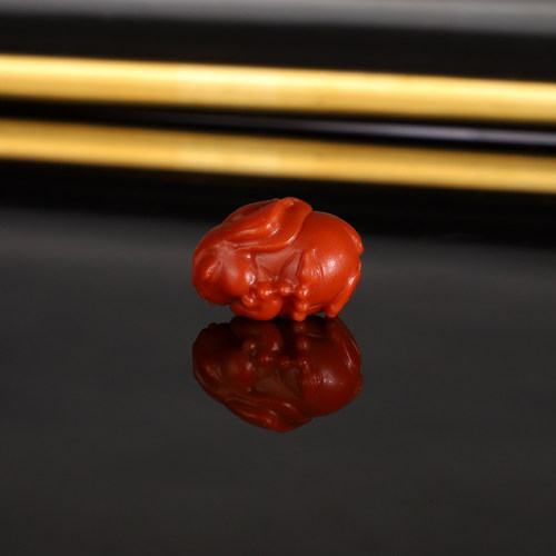 天然瓦西南红散珠 前程似锦 长16x宽11.8x厚11mm 3045号 兔子