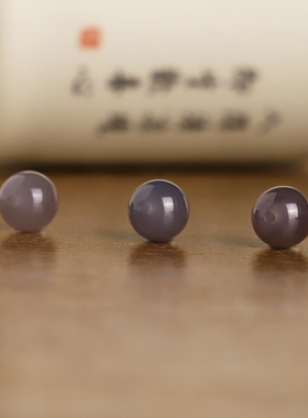 远新疆和田玉烟紫单珠散珠配饰