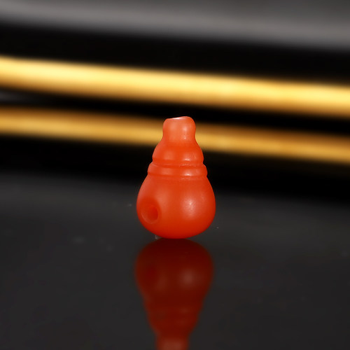 天然保山南红一体三通佛头9x14.8mm BST33 满色满肉手串佛珠配珠