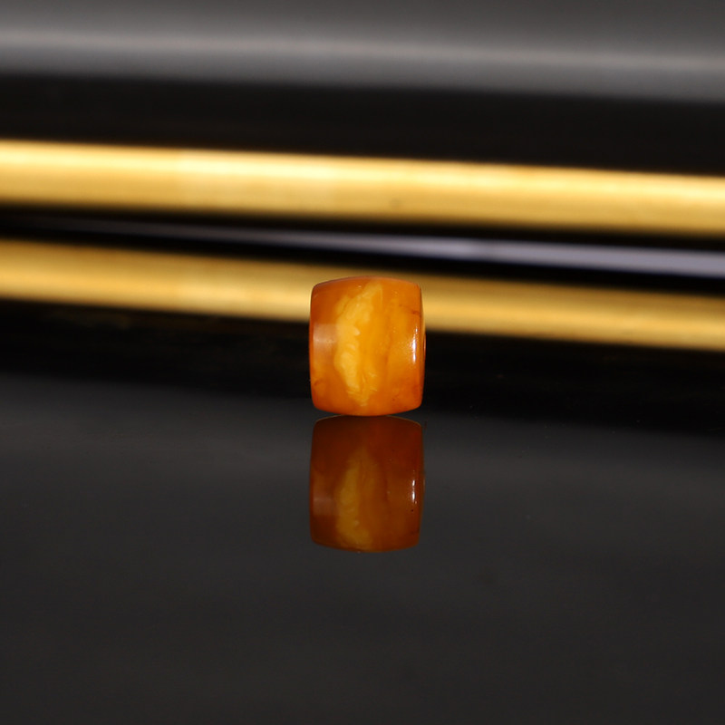 天然老蜡直切散珠 直径9.3x7.6mm 3428号 收藏古董老蜜蜡配珠隔珠