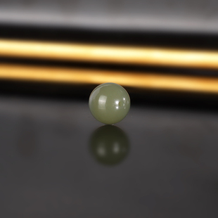 天然新疆且末蓝糖散珠10mm 1927号 羊脂玉带糖色和田玉配珠隔珠