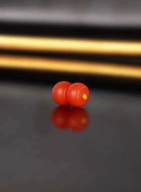 天然保山南红隔珠7x4.6mm 1098号 柿子红满肉南红隔片散珠配珠