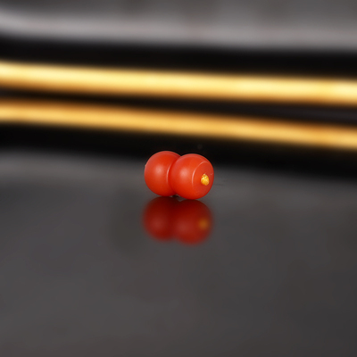 天然保山南红隔珠7x4.6mm 1098号 柿子红满肉南红隔片散珠配珠