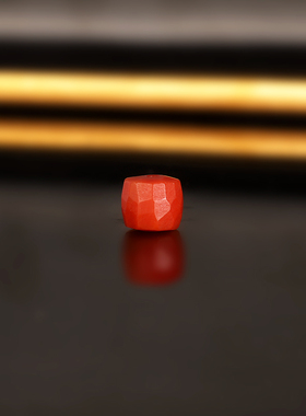 原矿天然瓦西直切无相珠南红散珠7.8x6.7mm 1017号 毕业级配珠