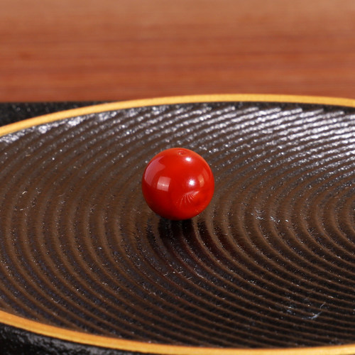远廷-天然正品川料南红散珠牛血红直径8.9mm圆珠diy配珠单珠NY18