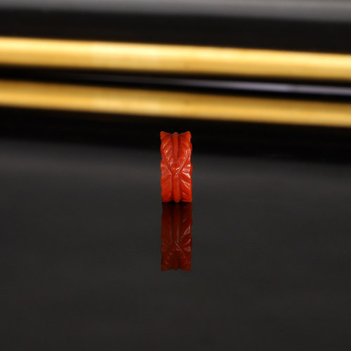 天然瓦西南红羽毛隔珠 9.8x4mm 3048号 锦红南红配珠隔片散珠