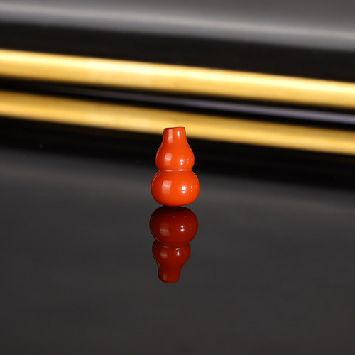 天然瓦西南红葫芦散珠 直径7.3x11.7mm 2954号柿子红满肉配珠隔珠