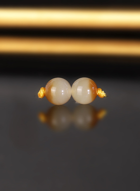 天然新疆且末糖料和田玉糖白散珠6mm一对 2120号 羊脂玉配珠隔珠