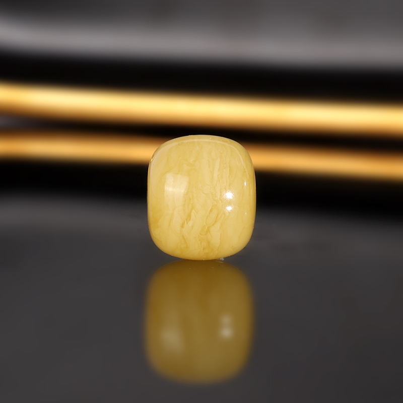 天然俄料蜜蜡老型散珠15.3x13.3mm 1900号 白花蜡配珠 一物一图