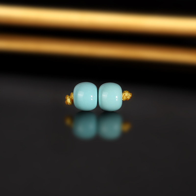 原矿天然绿松石老型珠散珠5.6x4.7mm 2160号 高瓷天花板配珠隔珠