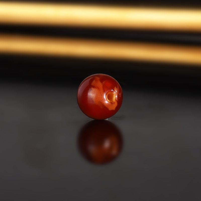 天然云端老蜡LLY51 直径8.1mm 红皮满蜡俄料古董老蜜蜡配珠散珠