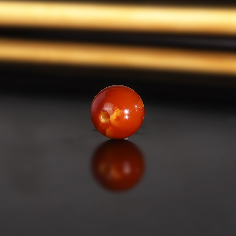 天然云端老蜡LLY50 直径8mm 红皮满蜡俄料古董老蜜蜡配珠散珠