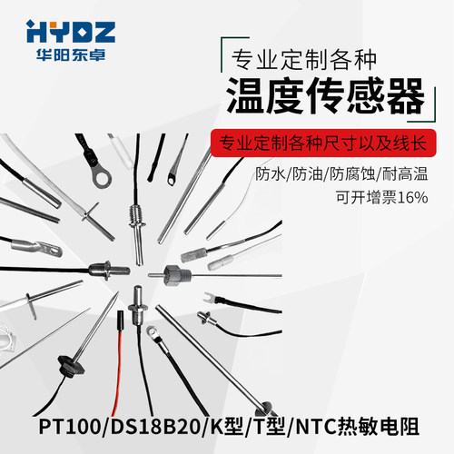 进口WZP-pt100温度传感器铂热电阻电偶精密探头式防腐防水型高温