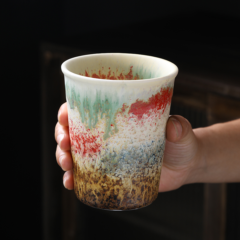 窑变茶杯主人杯单杯大容量陶瓷可乐杯喝水杯子高颜值咖啡杯马克杯