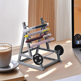 迷你杠铃健身器材笔架创意办公室桌面摆件家居好物让手指锻炼身体
