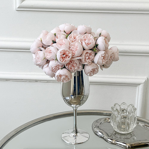 ins玫瑰花仿真花瓶摆件客厅插花