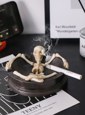 搞怪骷髅人体烟灰缸工作室摆件
