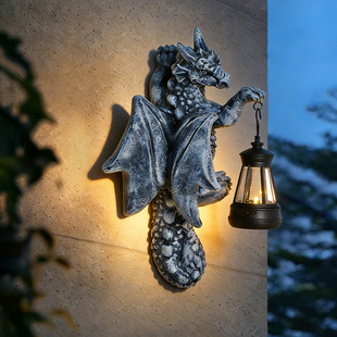 欧式复古龙形壁挂装饰灯户外庭院灯具墙面壁挂式装饰摆件壁灯艺术