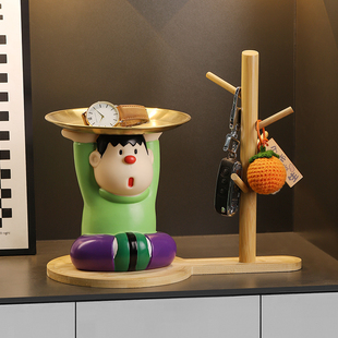 胖虎入户玄关放钥匙收纳摆件进门口客厅鞋 饰品 柜轻奢高档家居装