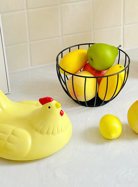 创意可爱母鸡收纳篮高级储物摆件
