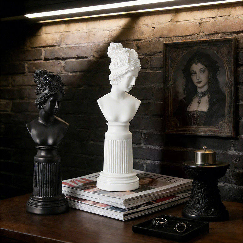 艺术感复古女神头像雕塑摆件家居装饰品办公室酒柜高级感艺术摆件,家居饰品,装饰摆件,淘宝优惠券,粉丝福利购,淘宝优惠卷