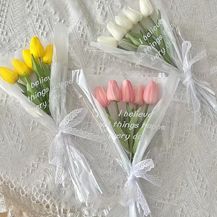 ins手捧花郁金香假花仿真花摆件装饰花拍照道具花束手拿自拍礼物