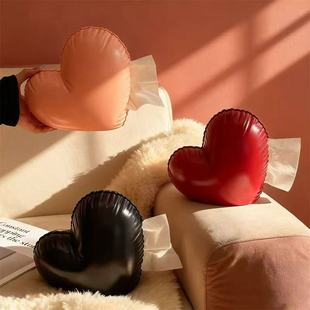 居家生活创意爱心造型纸巾盒家用可爱少女心客厅茶几装饰抽纸盒