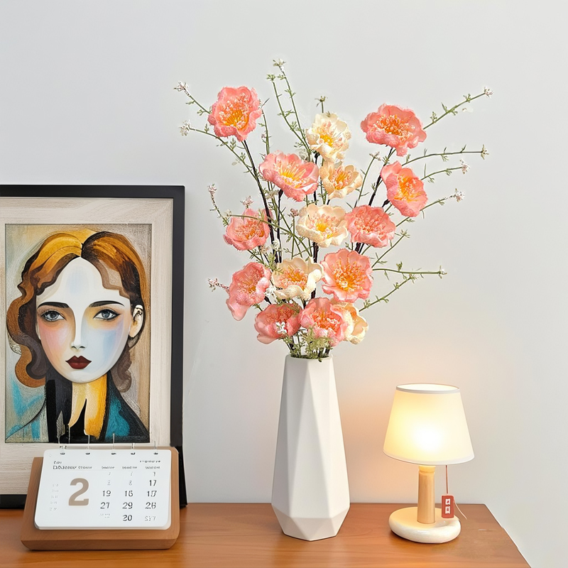 ins風仿真杜鵑花陶瓷花瓶擺件