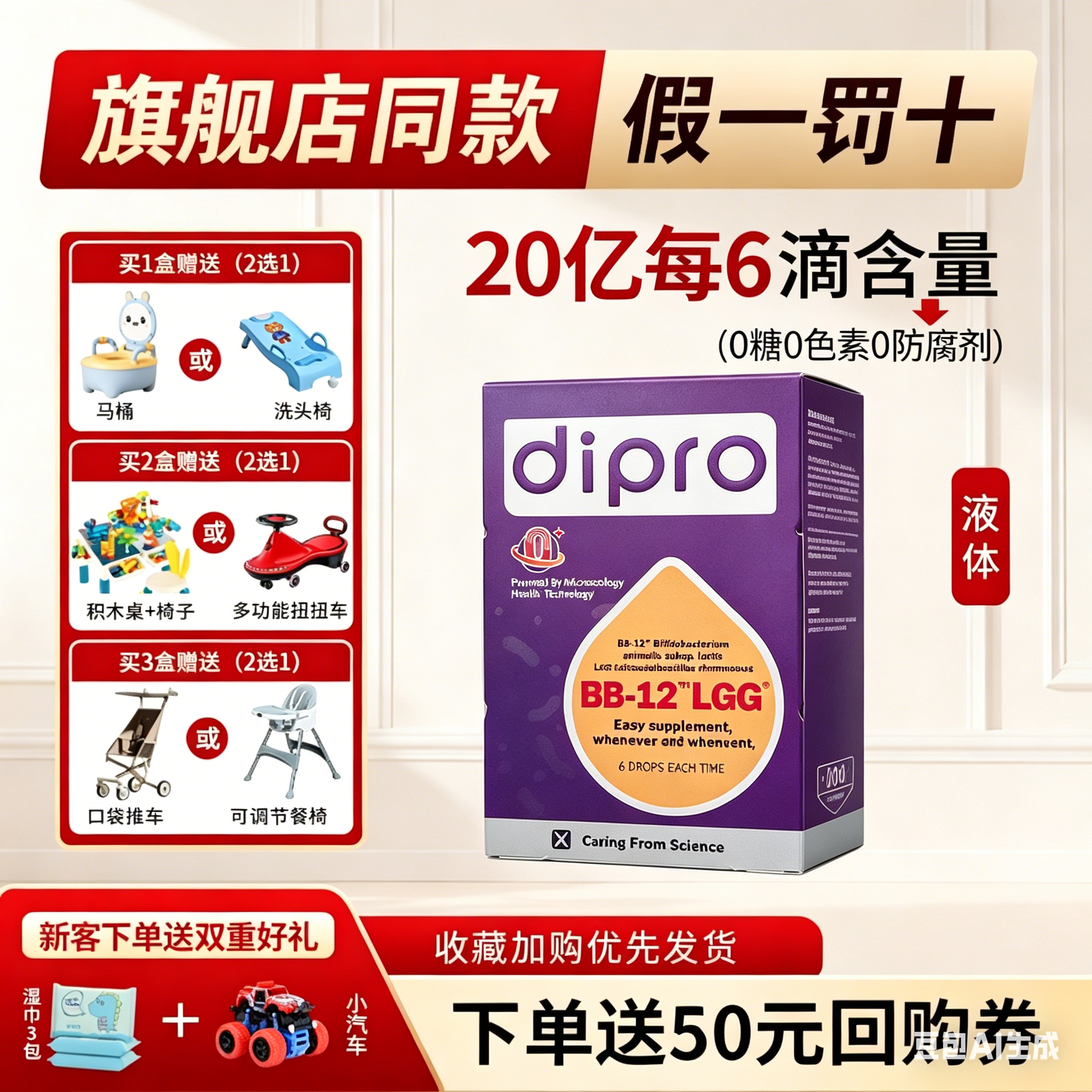 2件打98折】dipro迪辅乐Bb12Lgg安佑佳宝益生菌BG