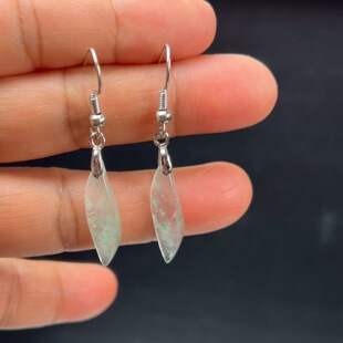 纯天然真玉耳环高冰飘翠绿色非洲翠玉玉石耳坠耳环独龙玉正品送礼