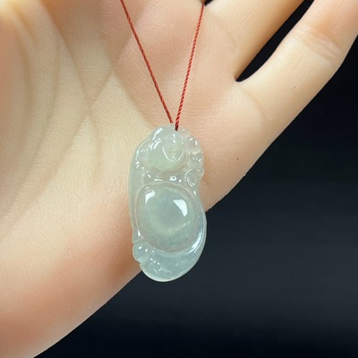 天然玉石精品珠宝缅甸翡翠玉冰种大富大贵佛吊坠锁骨链玉坠送礼