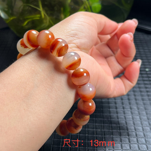 瑞皇翠 天然玉石云南黄龙玉精品珠宝俏色佛珠手串13mm手饰手环