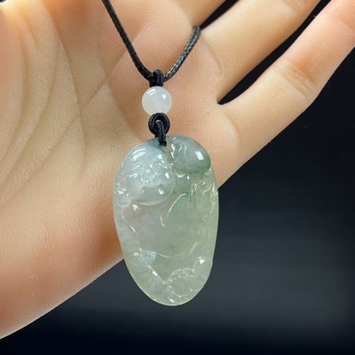 天然玉石缅甸翡翠玉精品珠宝冰糯大富大贵佛吊坠毛衣链玉佩证书