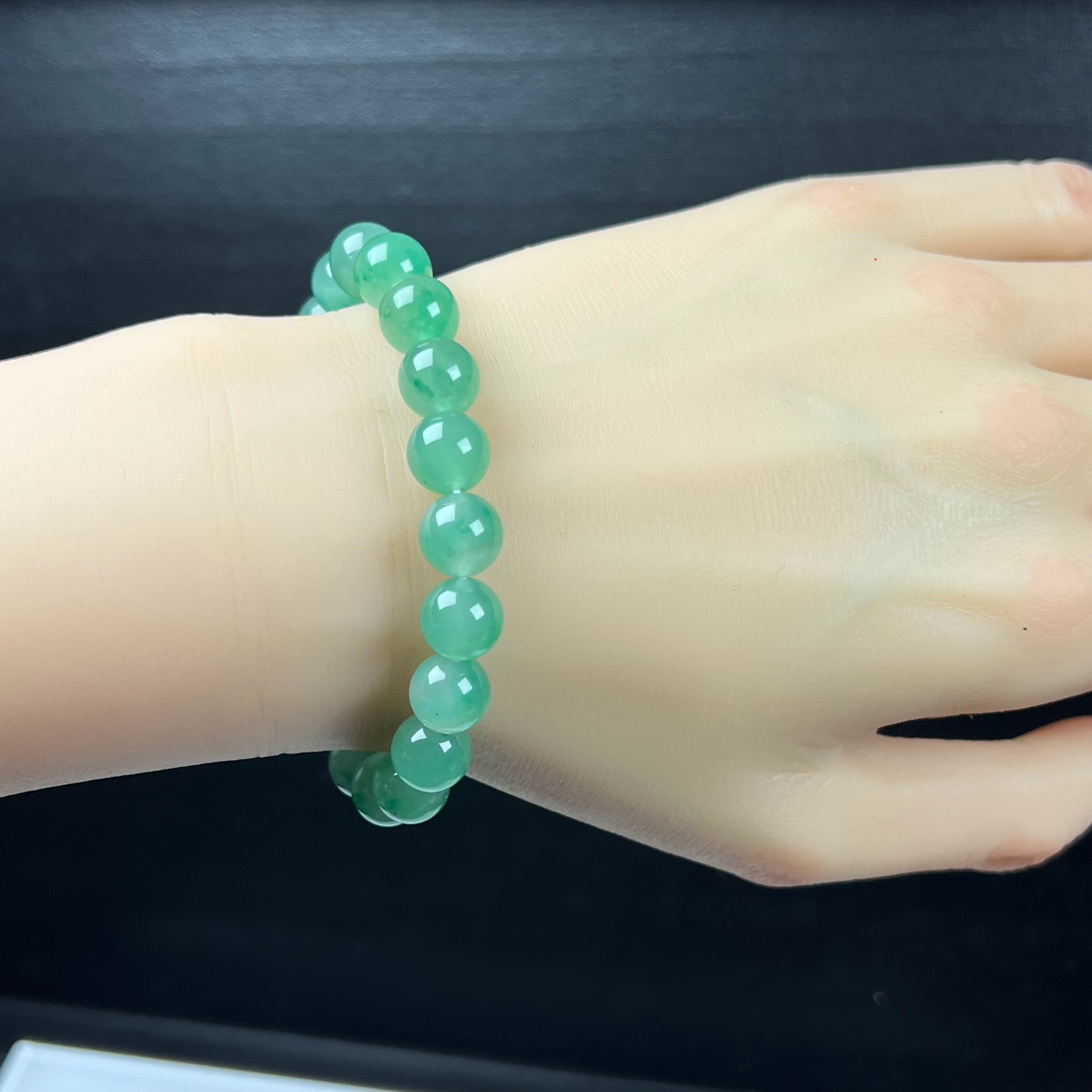 天然玉石精品珠宝高冰飘翠绿色非洲翠玉佛珠9+mm手串手链手饰正宗