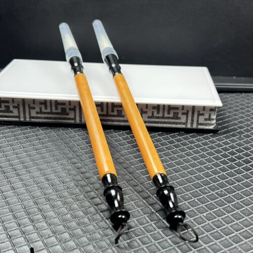 天然玉石精品珠宝云南黄龙玉鸡油黄毛笔 金榜题名送礼 一只