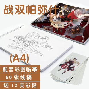 战双帕弥什立绘二次元游戏人物设定原绘画素描线稿填涂色临摹卡本