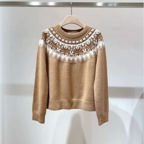 羊毛羊绒针织衫圆领套头