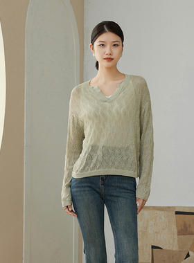 春夏新款气质长袖针织衫女款2329C