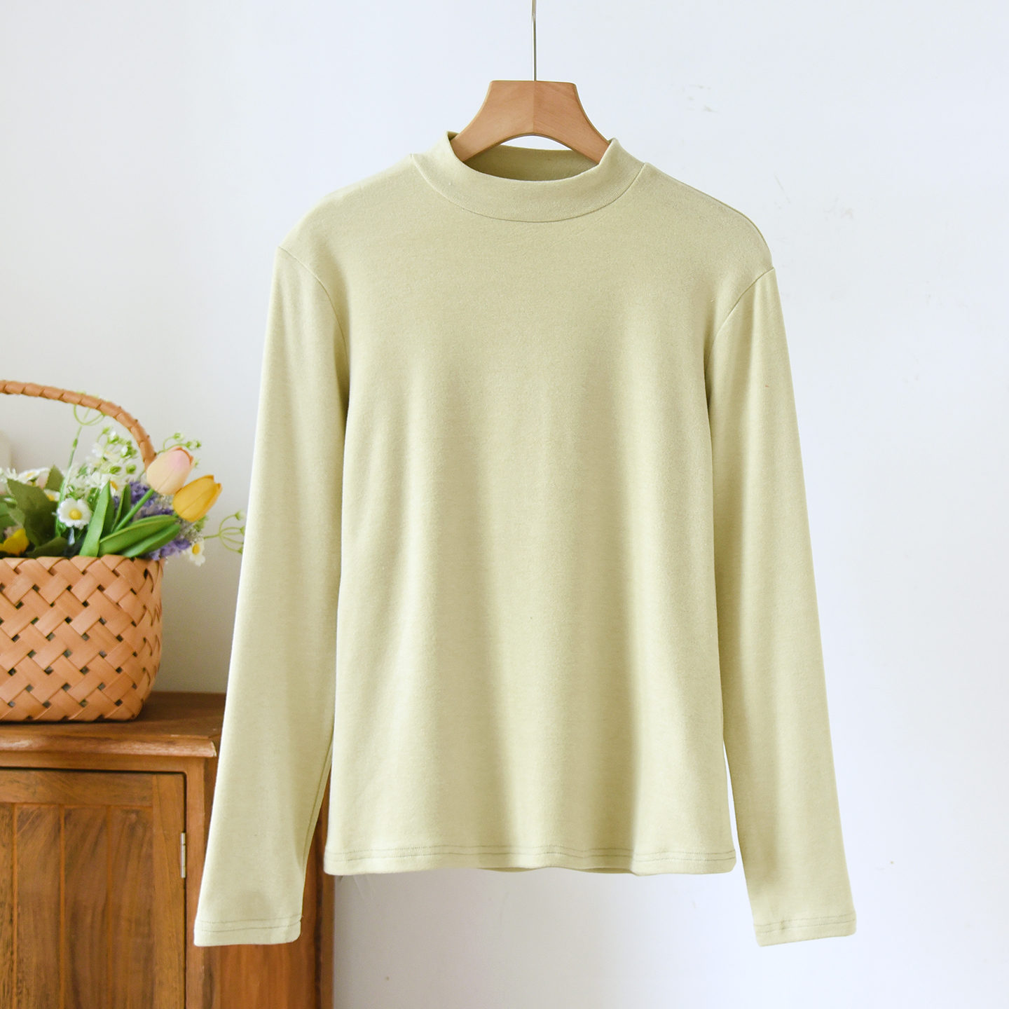 德绒半高领女打底睡衣秋冬新款