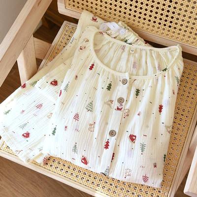 胸垫款月子服夏季薄款哺乳睡衣