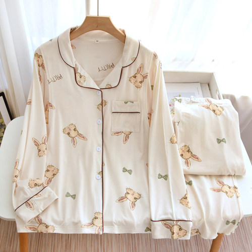 莫代尔月子服夏季薄款哺乳睡衣