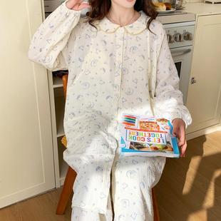 哺乳睡裙待产裙两件套加裤子春季纯棉月子服产孕妇睡衣家居服套装