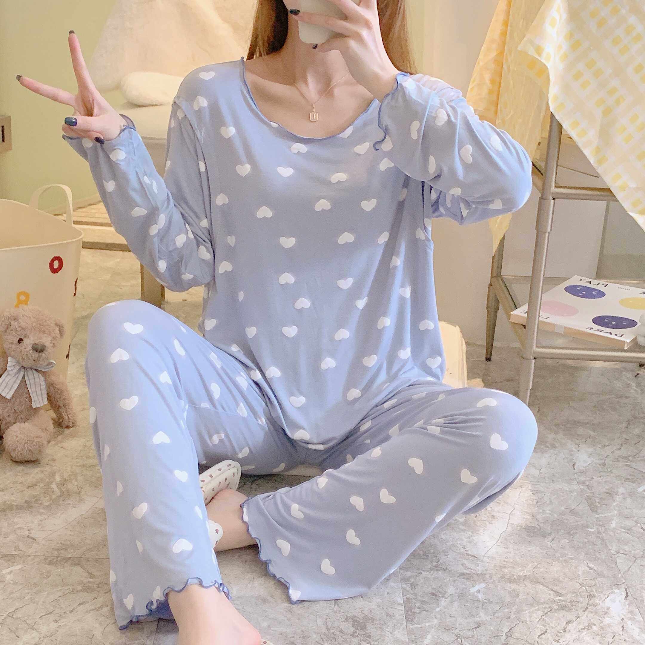 宽松薄款哺乳产后莫代尔月子服