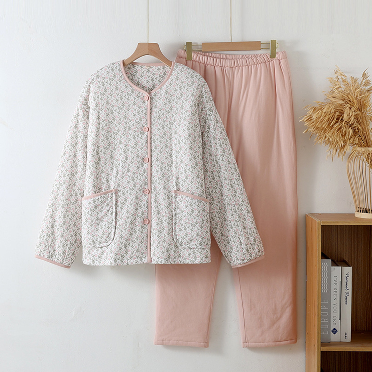 纯棉爱心三层夹棉睡衣女秋冬季加厚保暖棉袄家居服套装可外穿,女士内衣/男士内衣/家居服,睡衣/家居服套装,淘宝优惠券,粉丝福利购,淘宝优惠卷